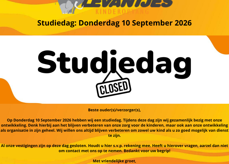 Studiedag: Donderdag 10 September 2026